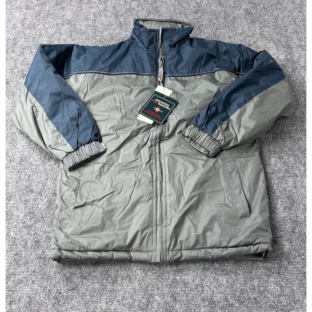 Vintage Pear Connection Men's Charcoal Navy Two Tone Ski Jacket M 12 14 Hooded